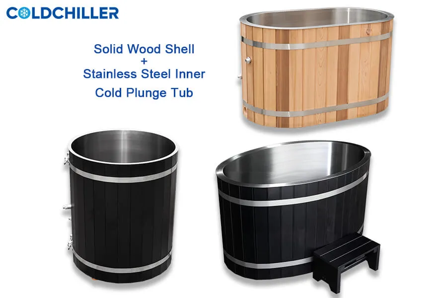 ColdChiller_stainless_steel_linner_wood_shell_cold_plunge_tub