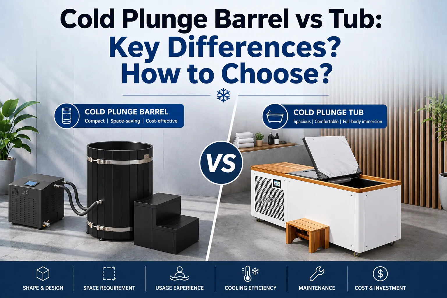 Cold Plunge Barrel vs Tub: Key Differences?How to Choose?